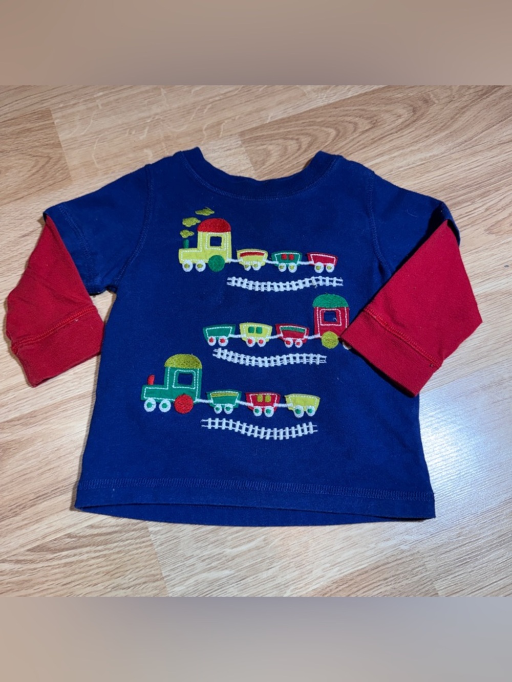Nursery Rhyme Navy Blue and Red Toddler Train Tee